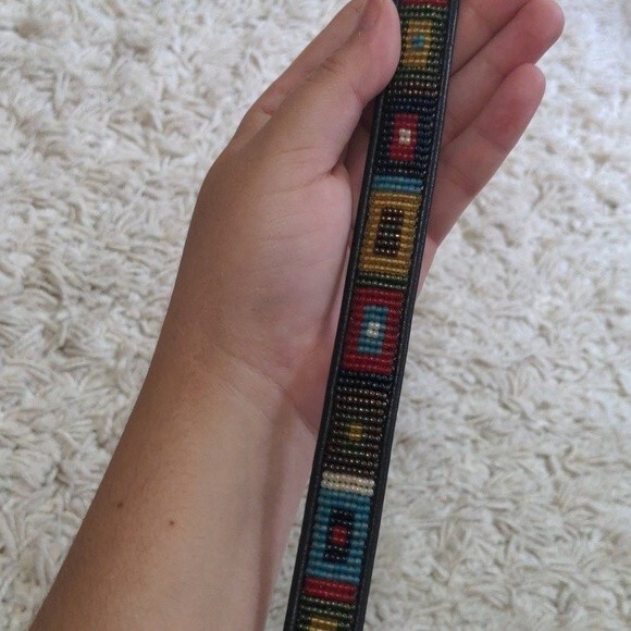 Brighton Skinny Black Western Beaded  Belt